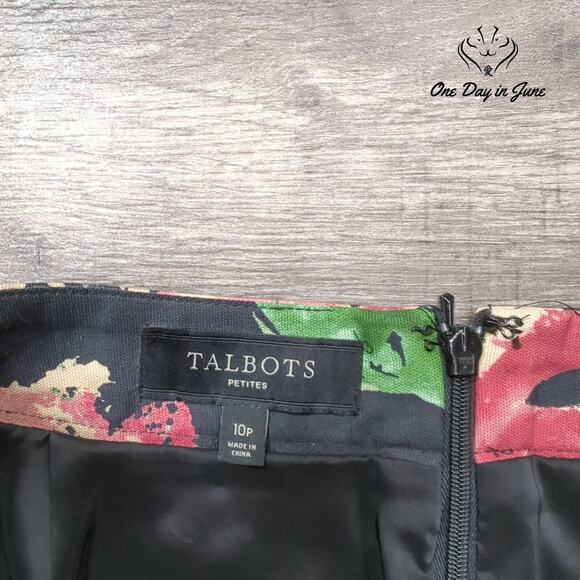 Talbots Petite Floral Skirt Size 10P - Picture 2 of 5